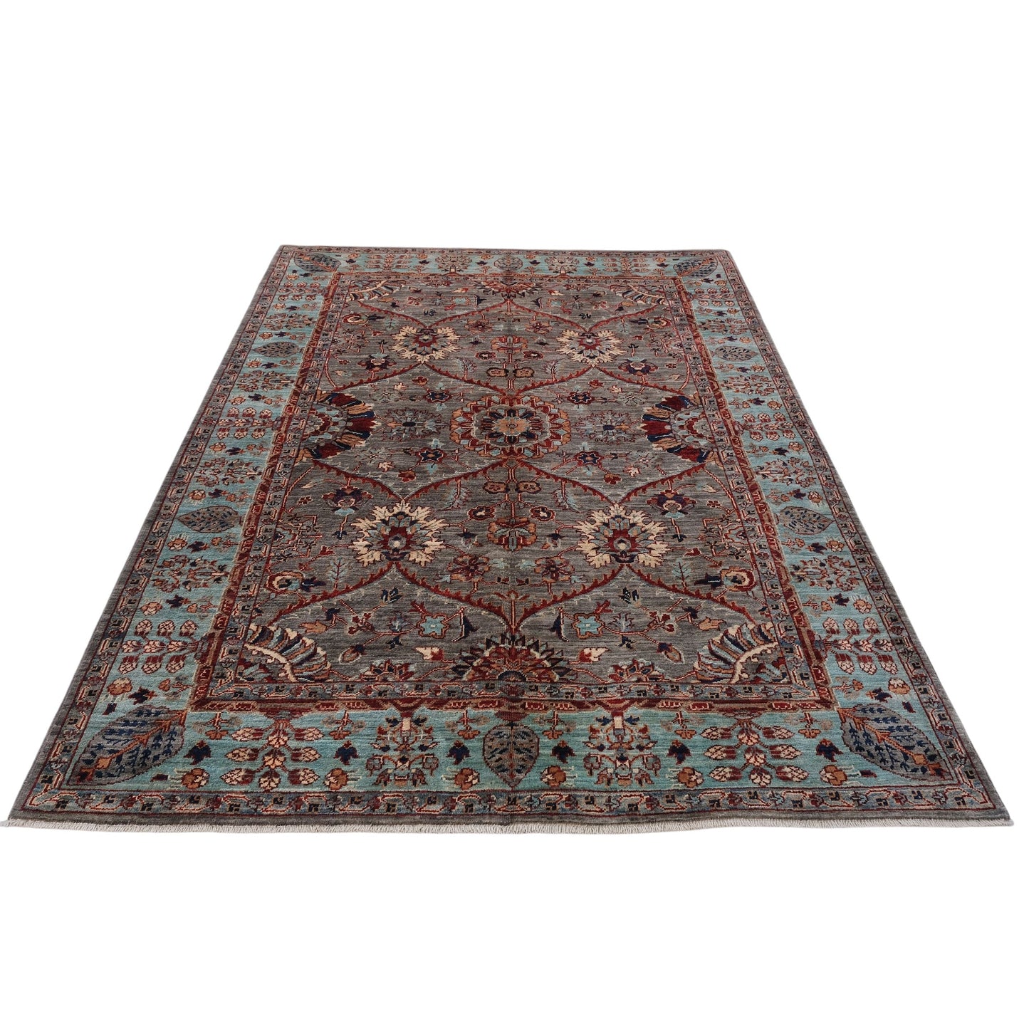 ARYANA ARYAN BROWN / LIGHT BLUE 5'1" X 6'11"