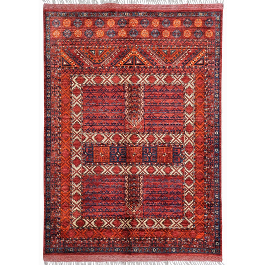 ARYANA HATCL RED / RED 5' X 6'9"