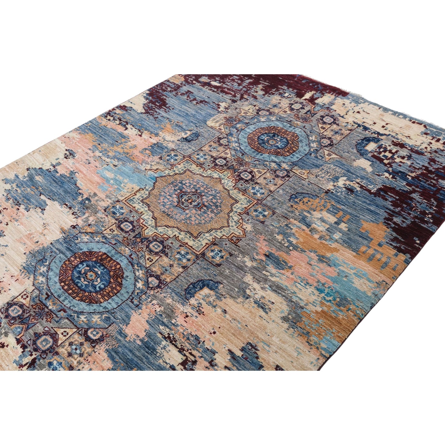ARYANA ARYAN LIGHT BLUE / RED 4'11" X 6'3"