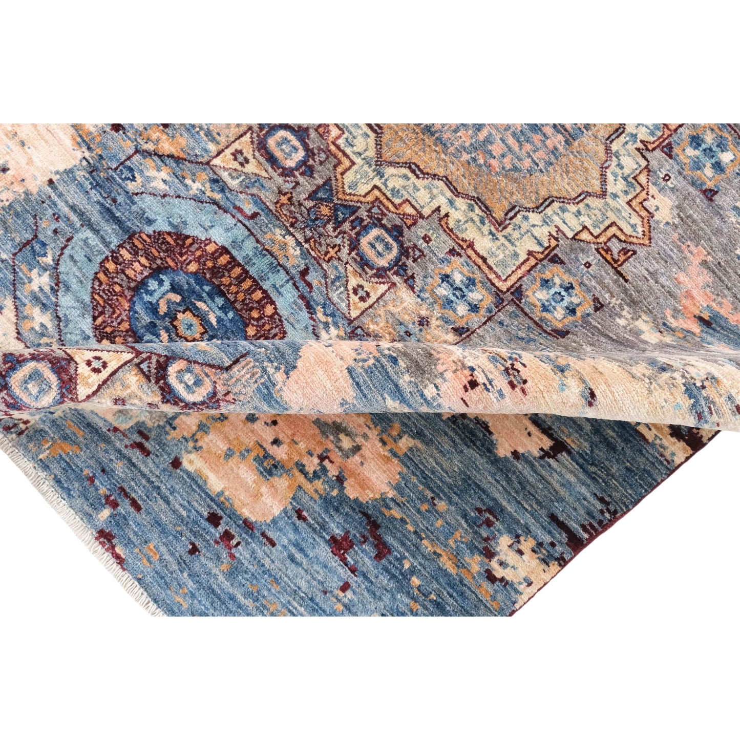ARYANA ARYAN LIGHT BLUE / RED 4'11" X 6'3"