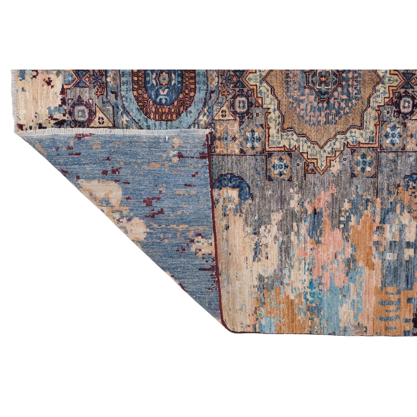 ARYANA ARYAN LIGHT BLUE / RED 4'11" X 6'3"