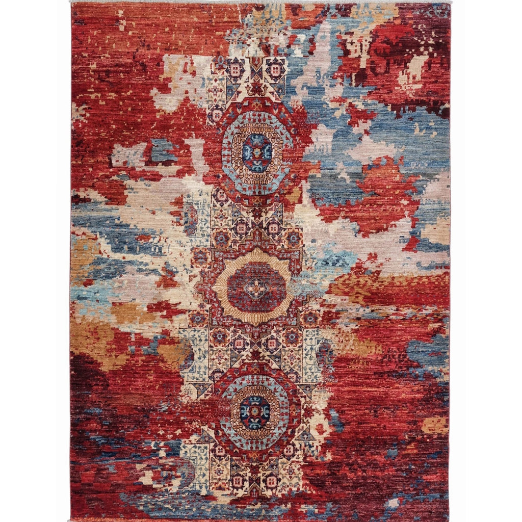 ARYANA ARYAN IVORY / RED 5'1" X 6'8"