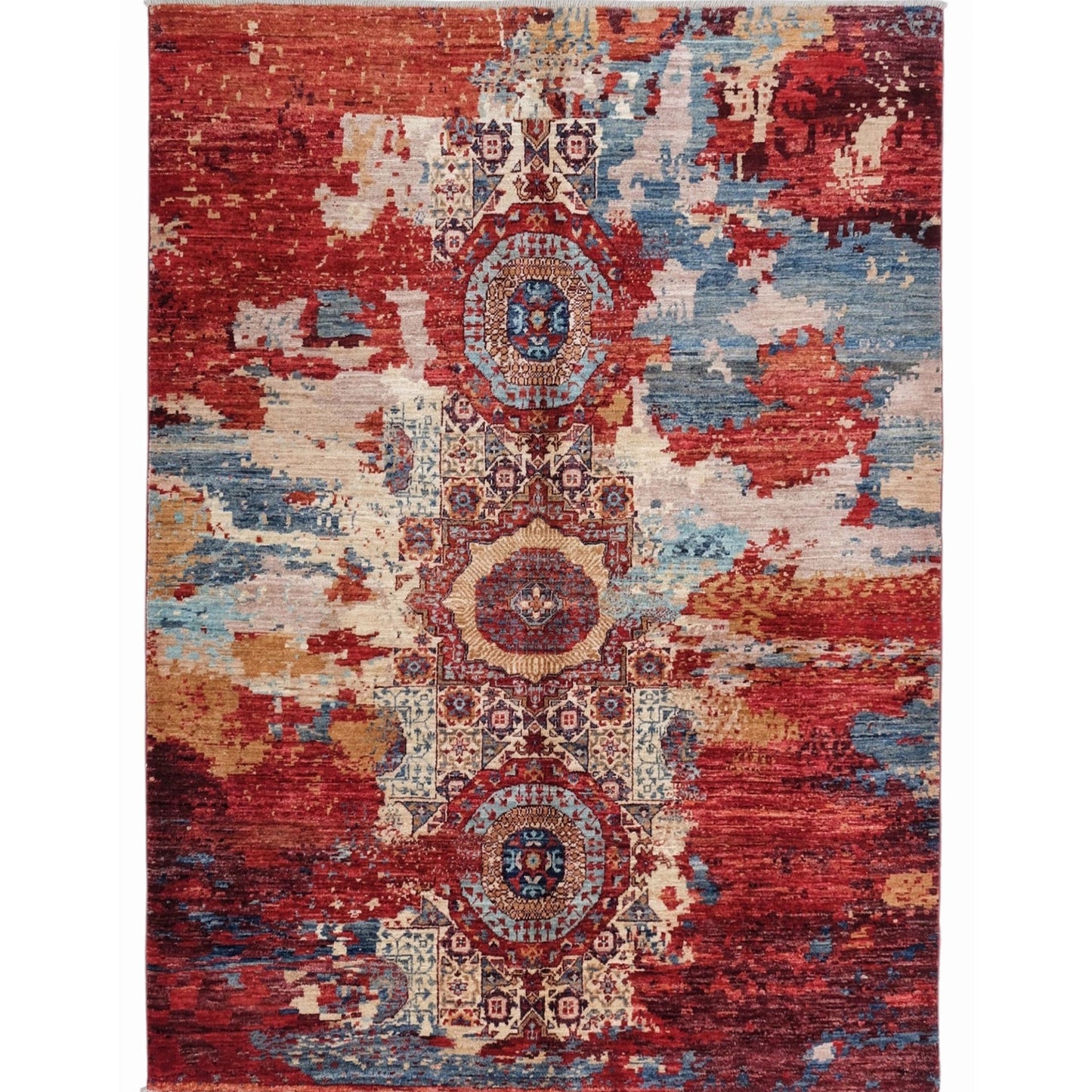 ARYANA ARYAN IVORY / RED 5'1" X 6'8"