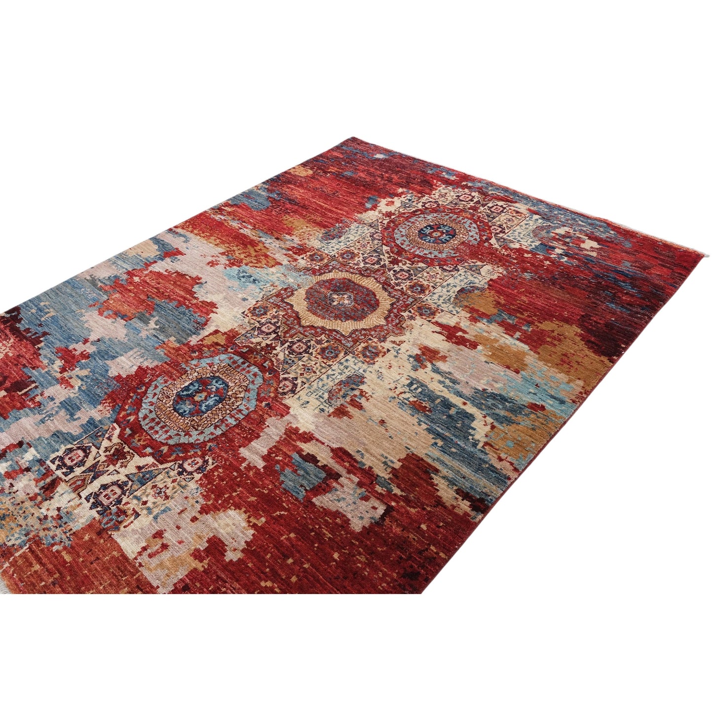 ARYANA ARYAN IVORY / RED 5'1" X 6'8"