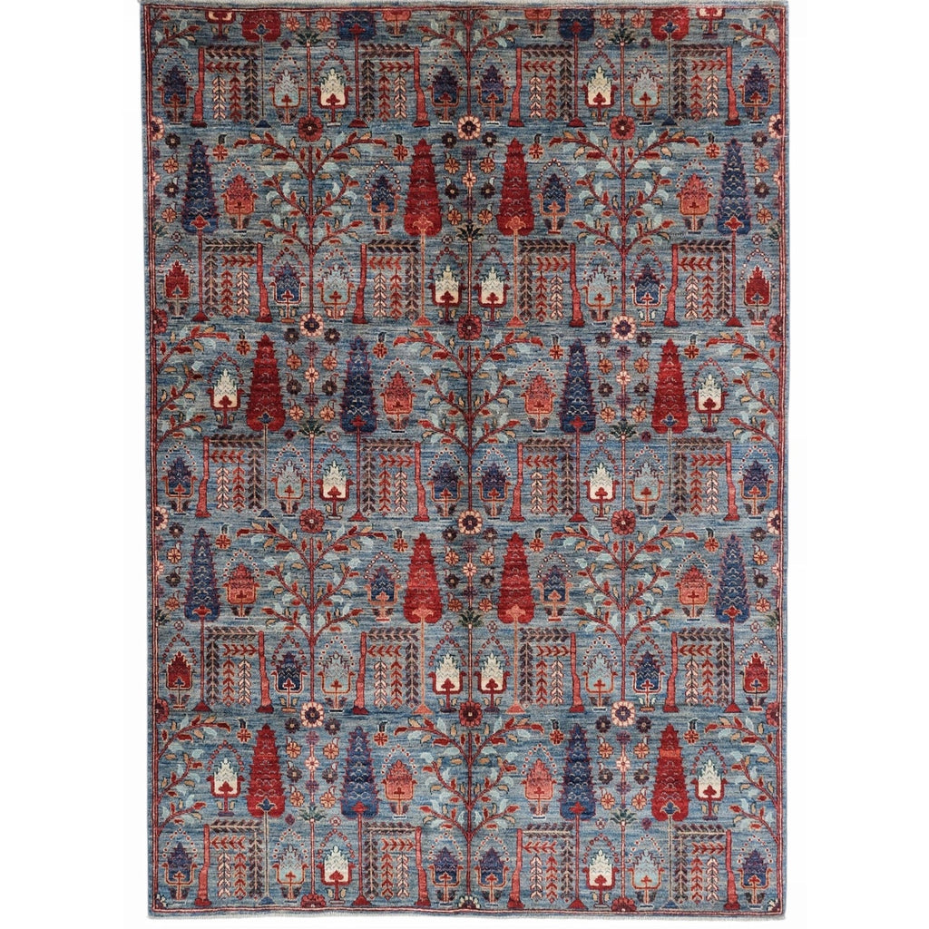 ARYANA ARYAN LIGHT BLUE / RED 4'10" X 6'10"