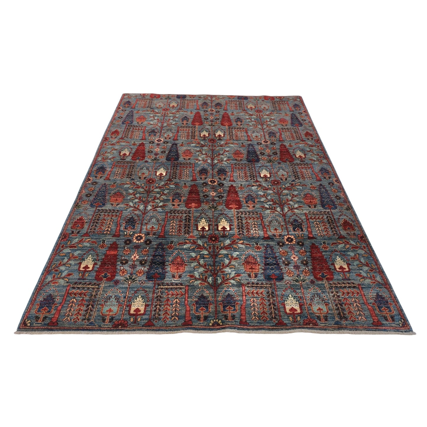 ARYANA ARYAN LIGHT BLUE / RED 4'10" X 6'10"