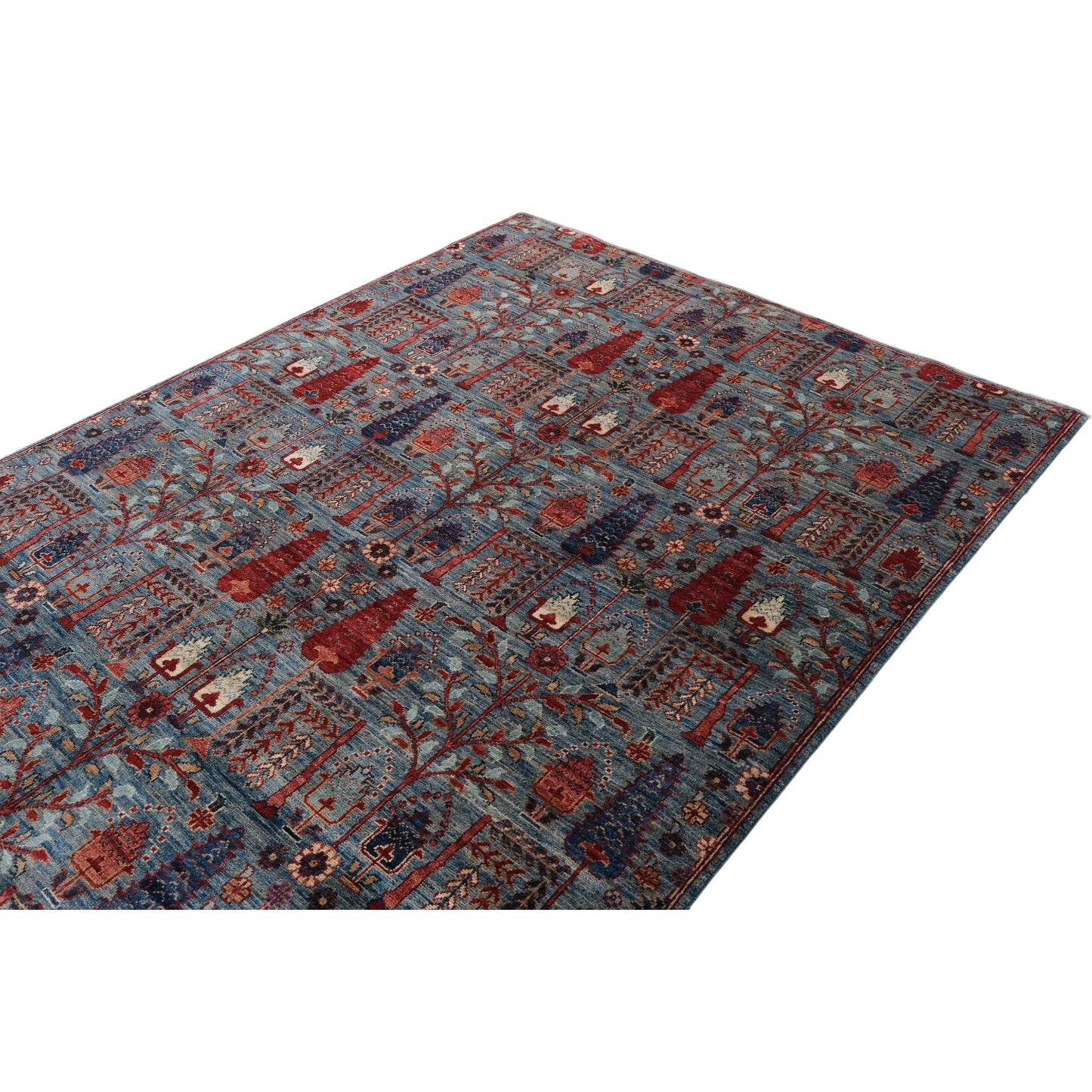 ARYANA ARYAN LIGHT BLUE / RED 4'10" X 6'10"