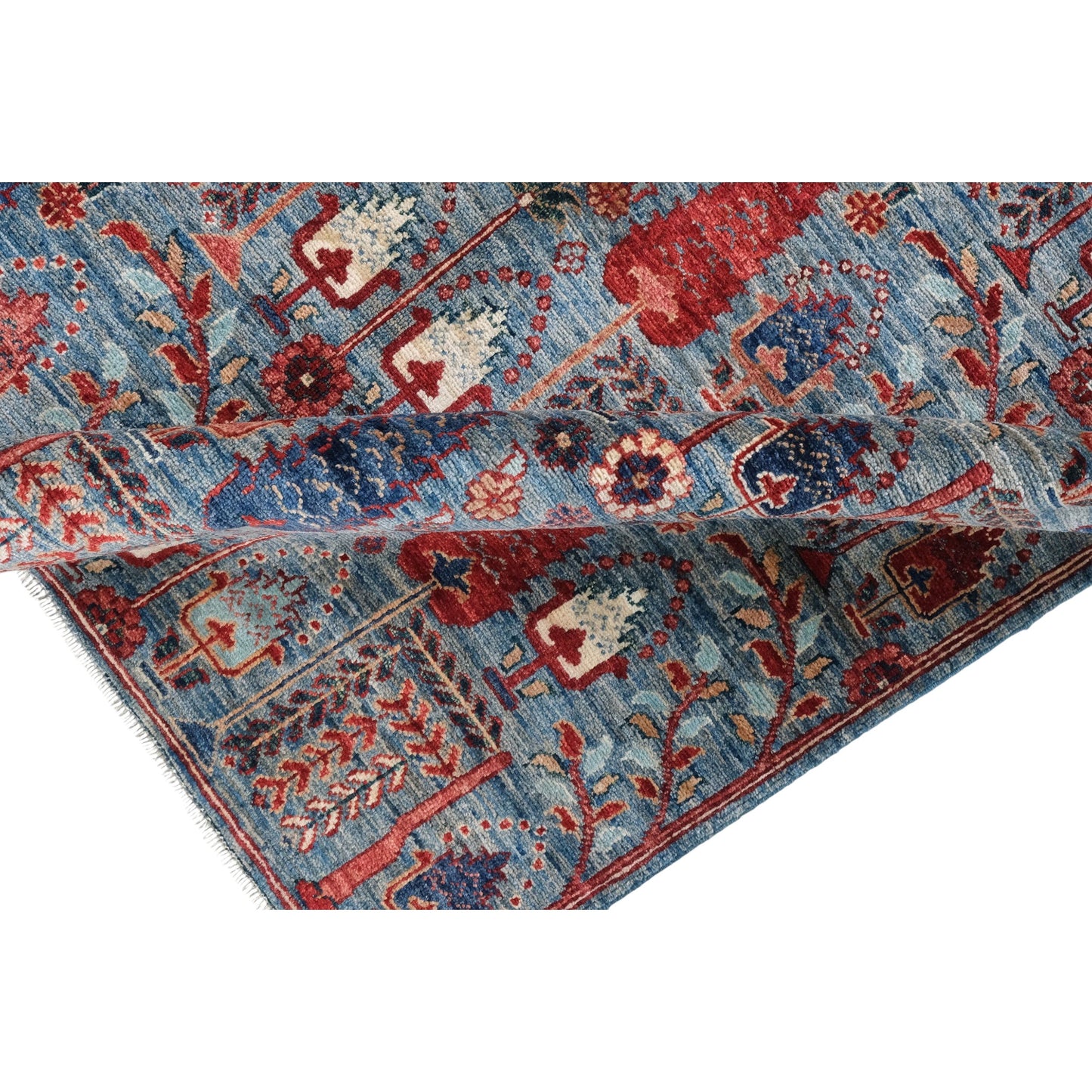 ARYANA ARYAN LIGHT BLUE / RED 4'10" X 6'10"
