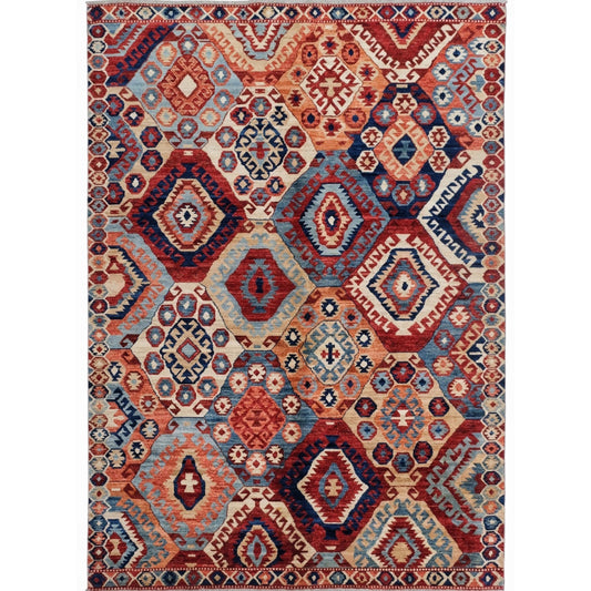 ARYANA ARYAN NAVY / RED 4'11" X 6'9"