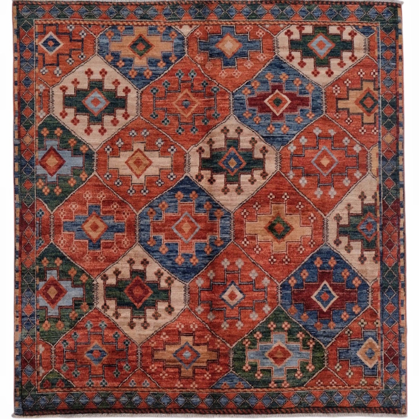 ARYANA ARYAN RED / NAVY 4'10" X 4'11"