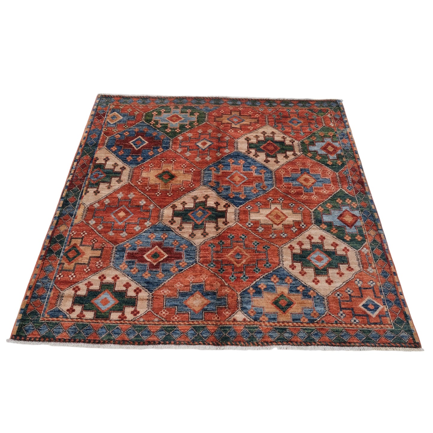 ARYANA ARYAN RED / NAVY 4'10" X 4'11"