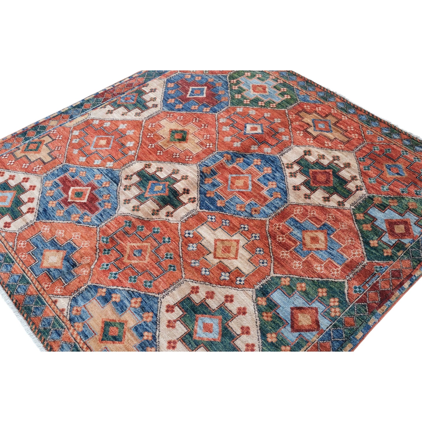 ARYANA ARYAN RED / NAVY 4'10" X 4'11"