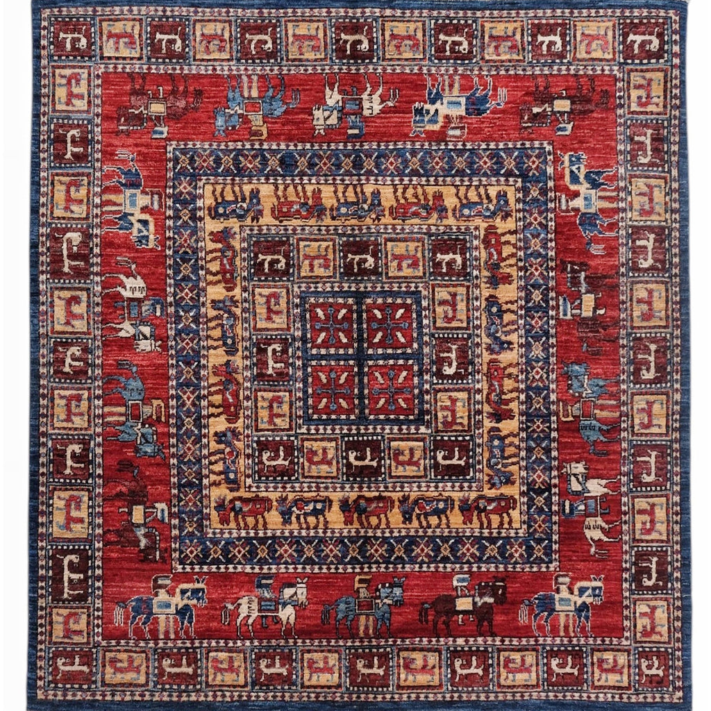ARYANA ARYAN NAVY / RED 4'1" X 5'1"