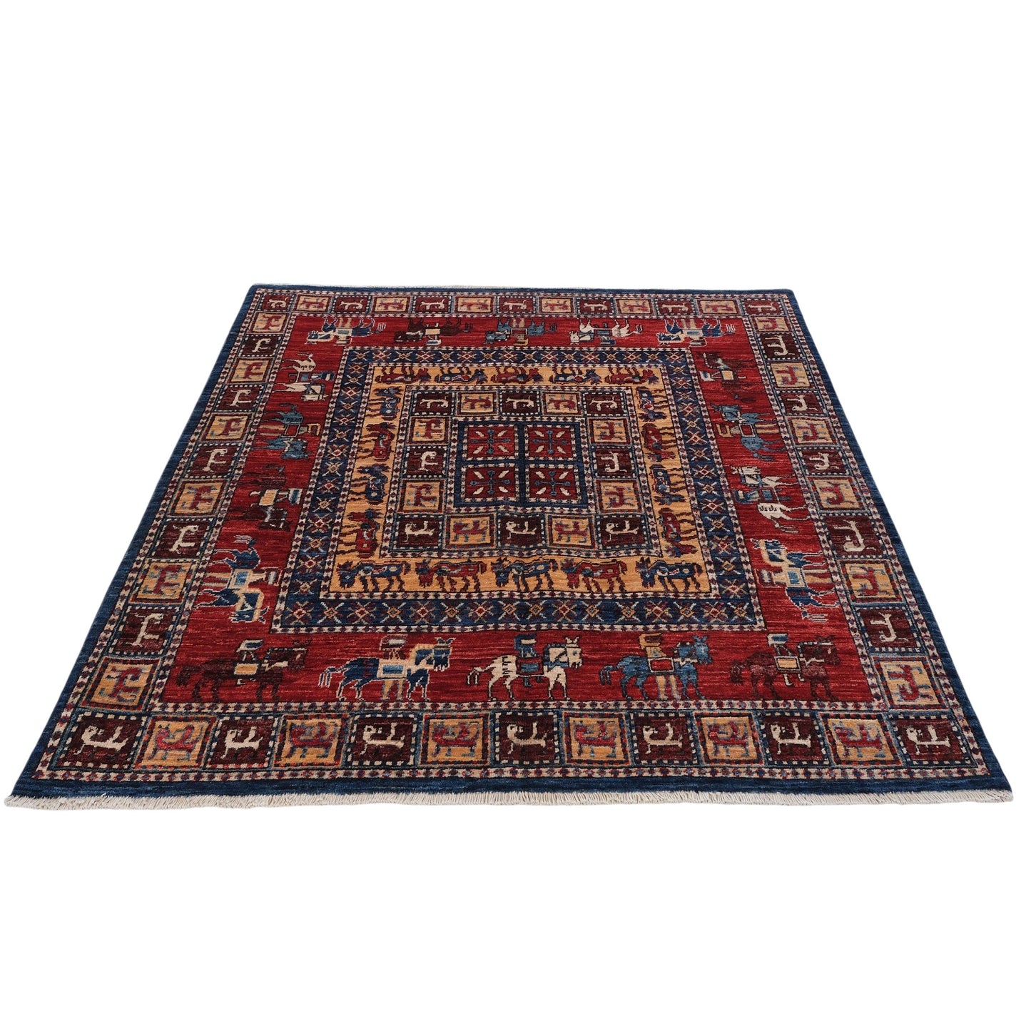 ARYANA ARYAN NAVY / RED 4'1" X 5'1"