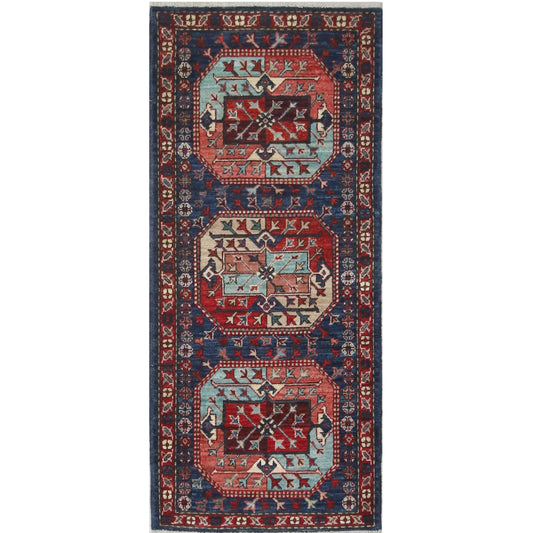 ARYANA ARYAN NAVY / RED 2' X 4'9"