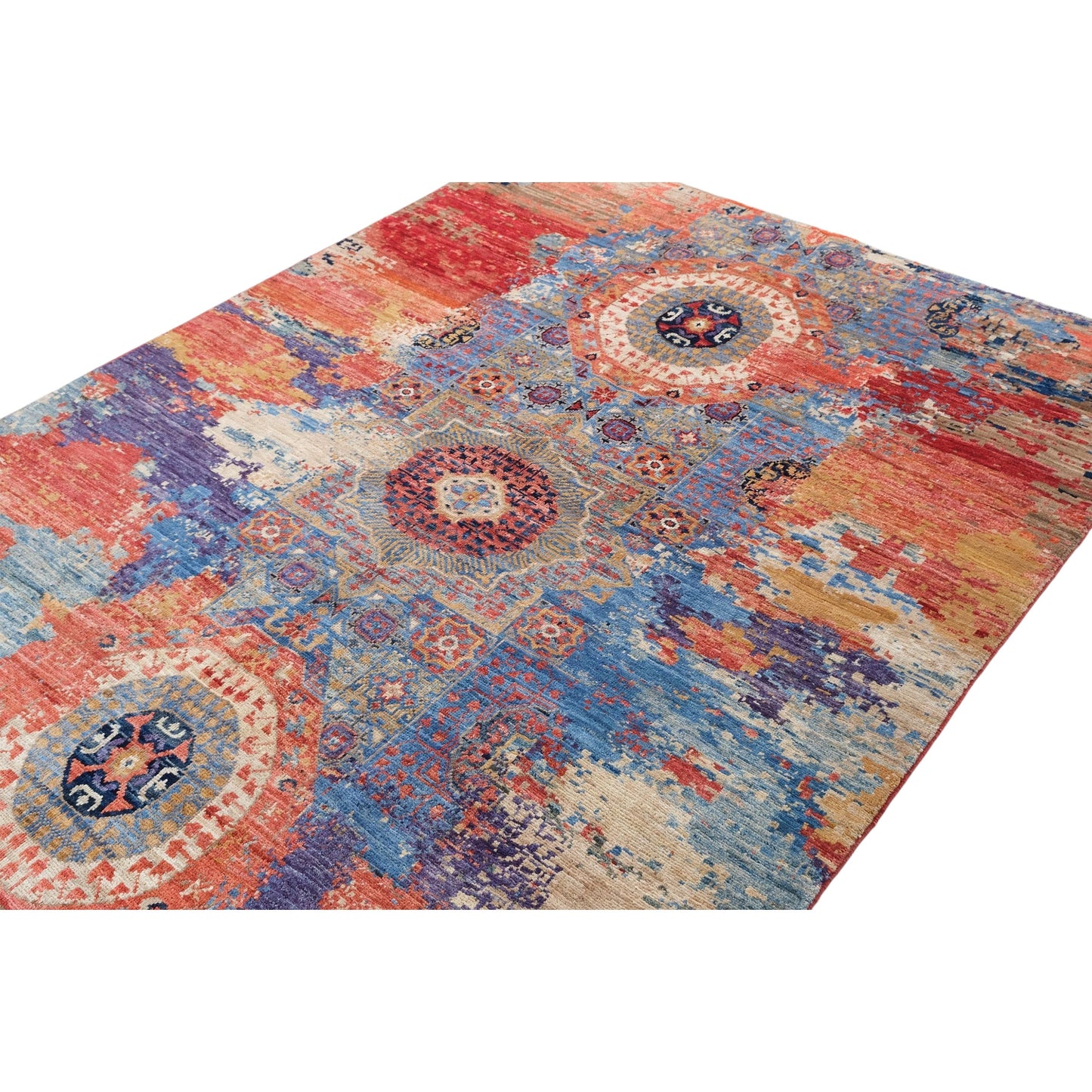 ARYANA ARYAN LIGHT BLUE / RED 4'10" X 6'10"