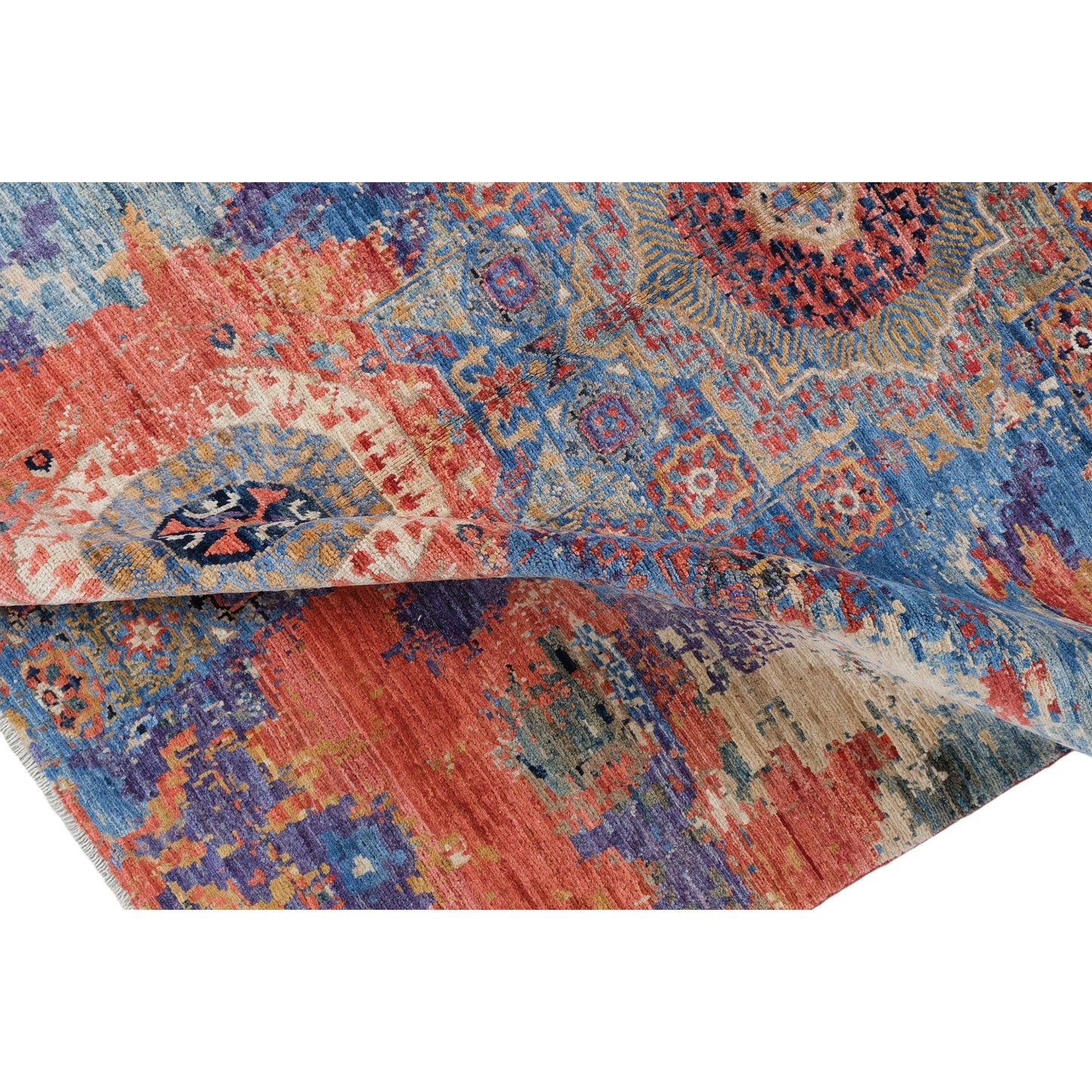 ARYANA ARYAN LIGHT BLUE / RED 4'10" X 6'10"