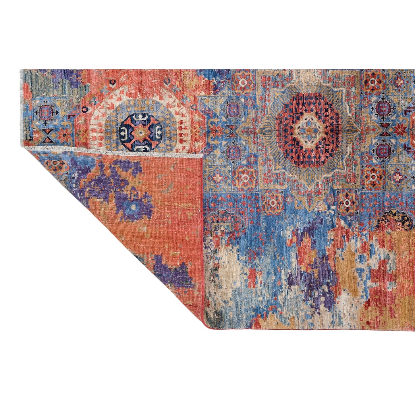 ARYANA ARYAN LIGHT BLUE / RED 4'10" X 6'10"