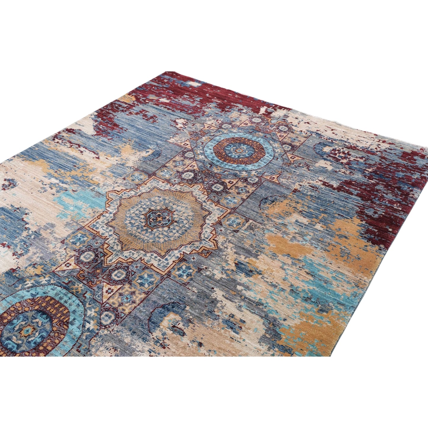 ARYANA ARYAN LIGHT BLUE / RED 4'11" X 6'10"