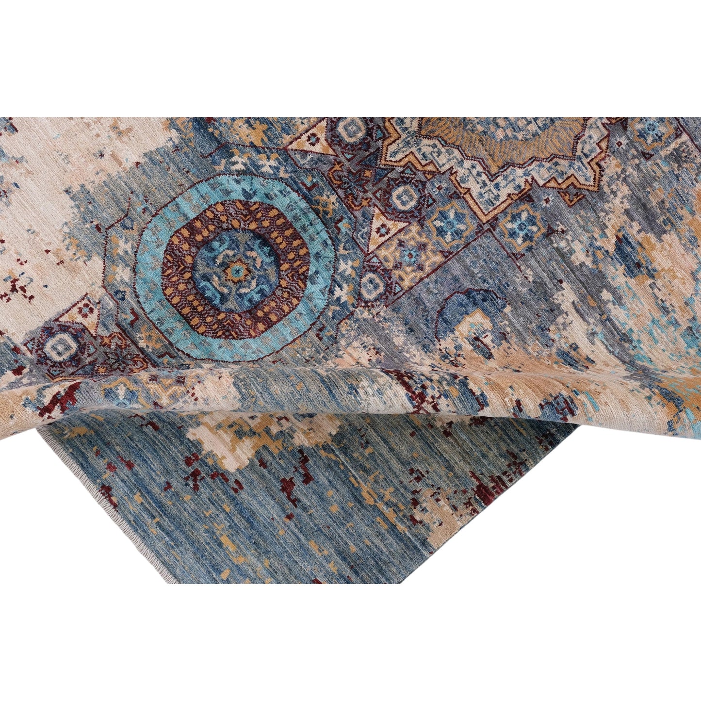 ARYANA ARYAN LIGHT BLUE / RED 4'11" X 6'10"