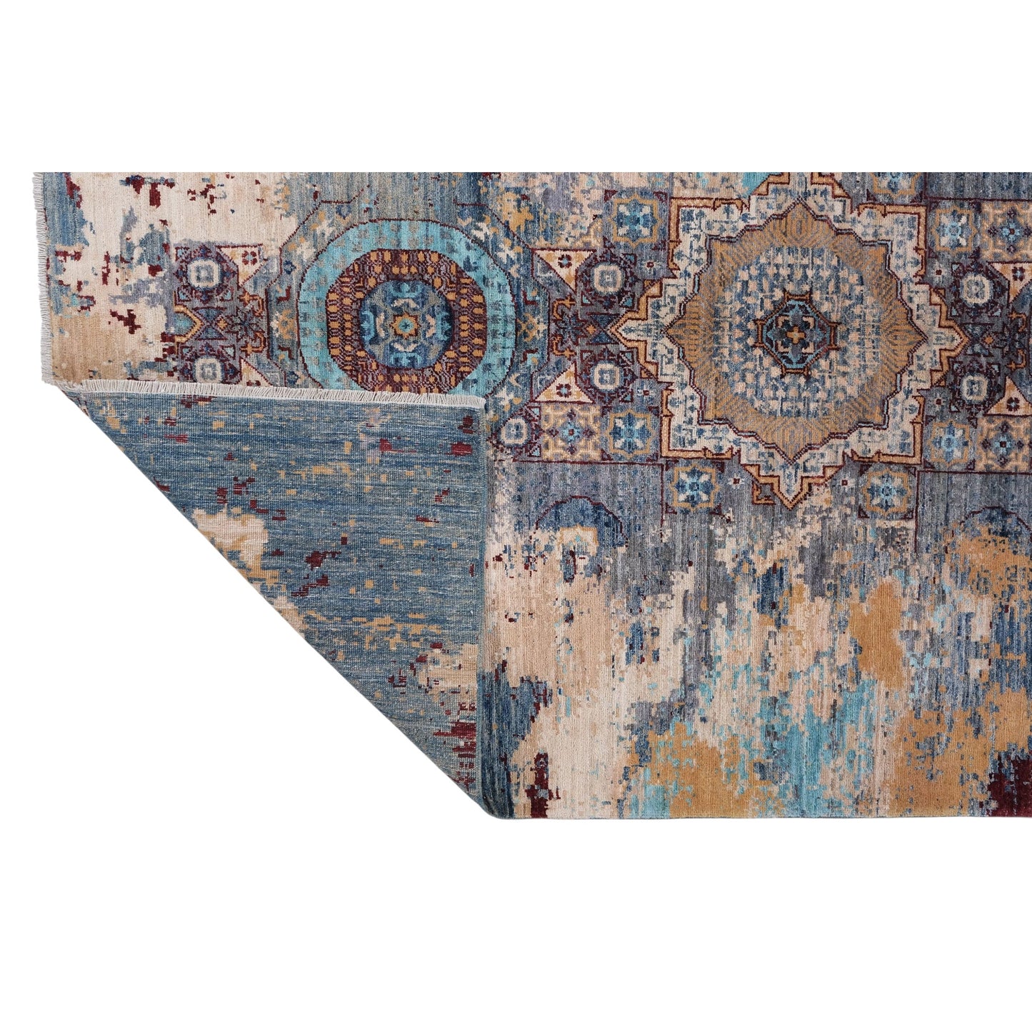 ARYANA ARYAN LIGHT BLUE / RED 4'11" X 6'10"