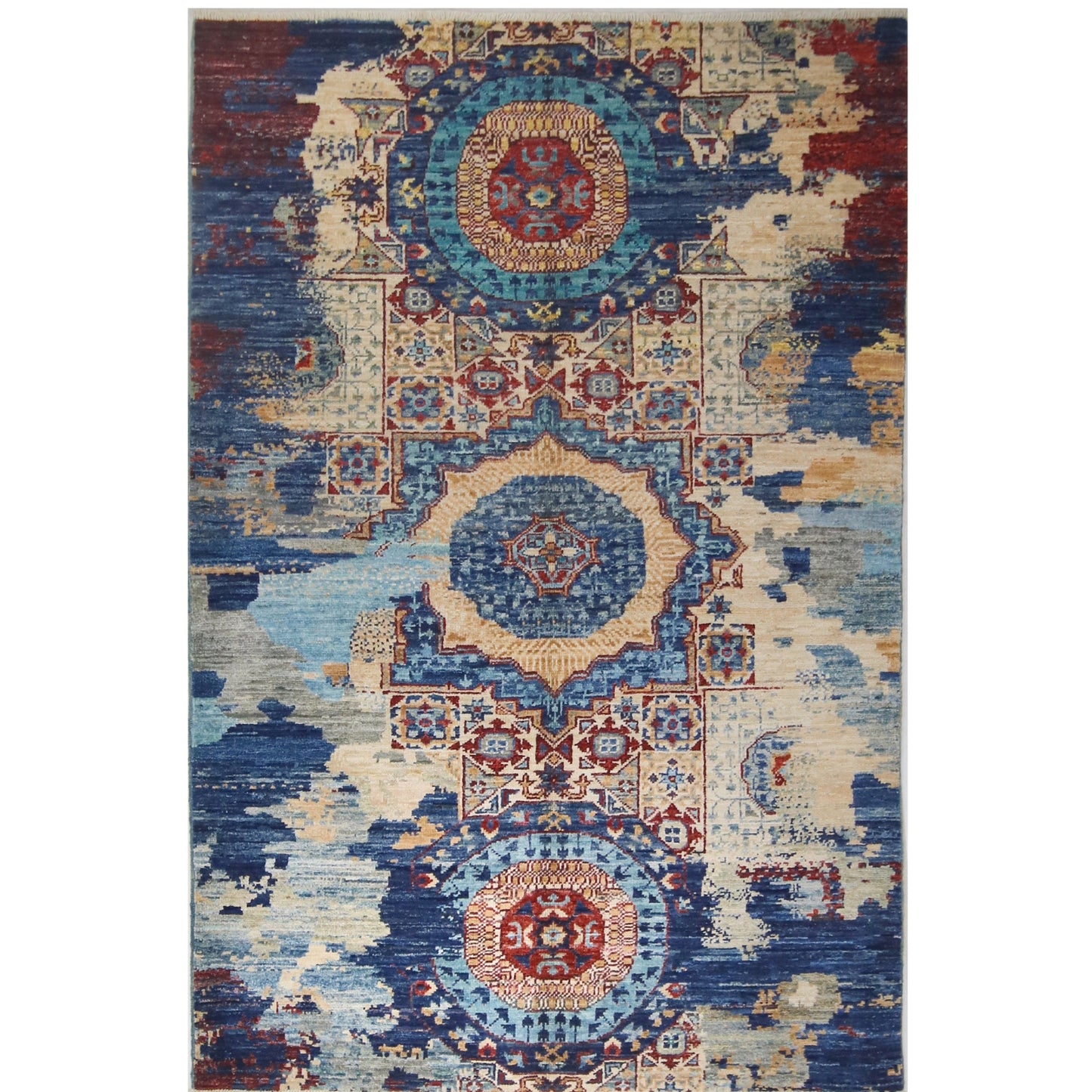 ARYANA ARYAN NAVY / RED 3'11" X 6'2"