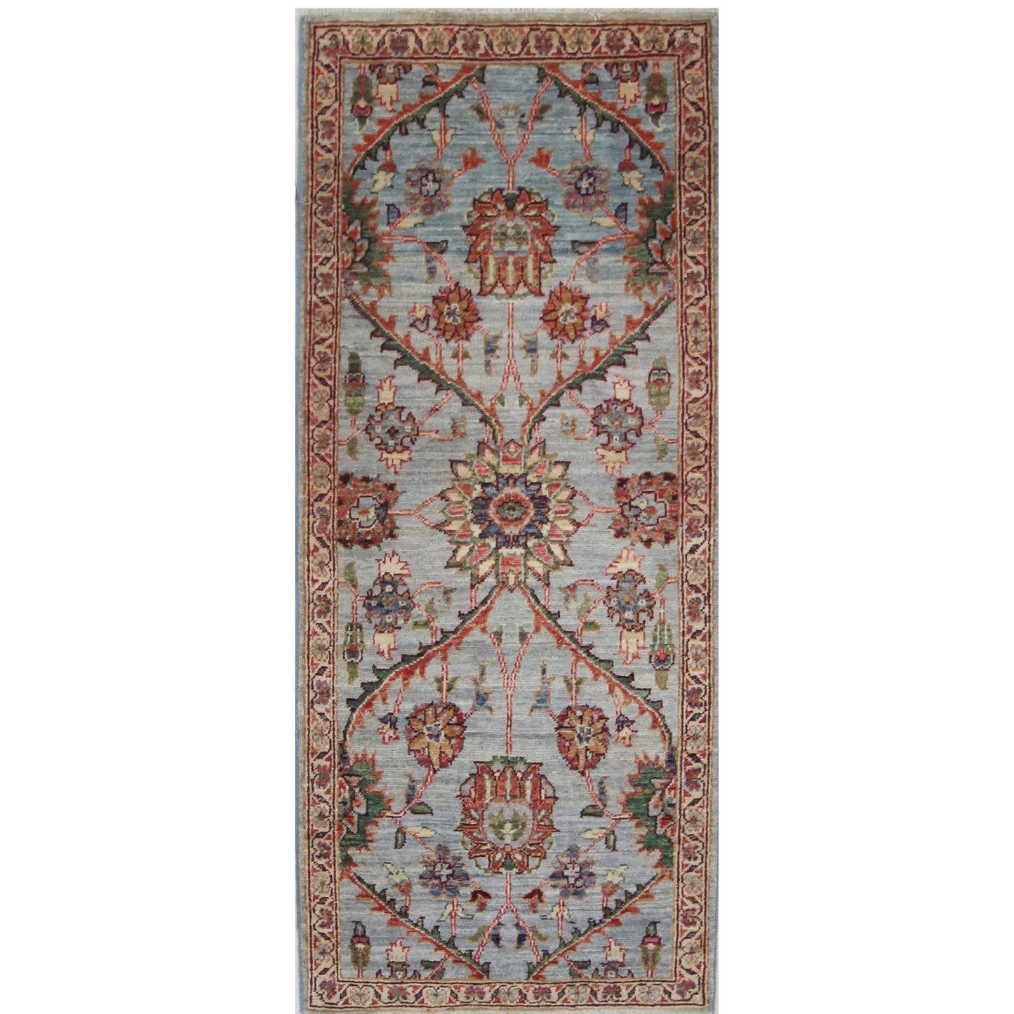 ARYANA ARYAN LIGHT BLUE / CAMEL 2' X 4'10"