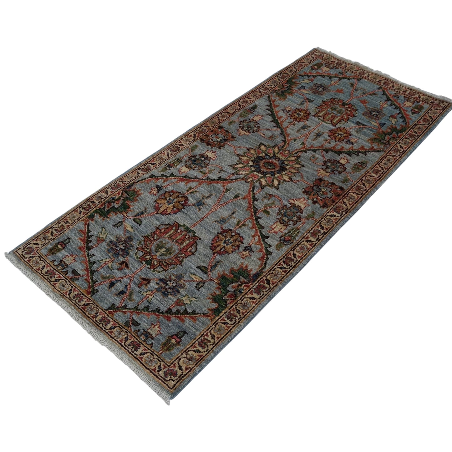 ARYANA ARYAN LIGHT BLUE / CAMEL 2' X 4'10"