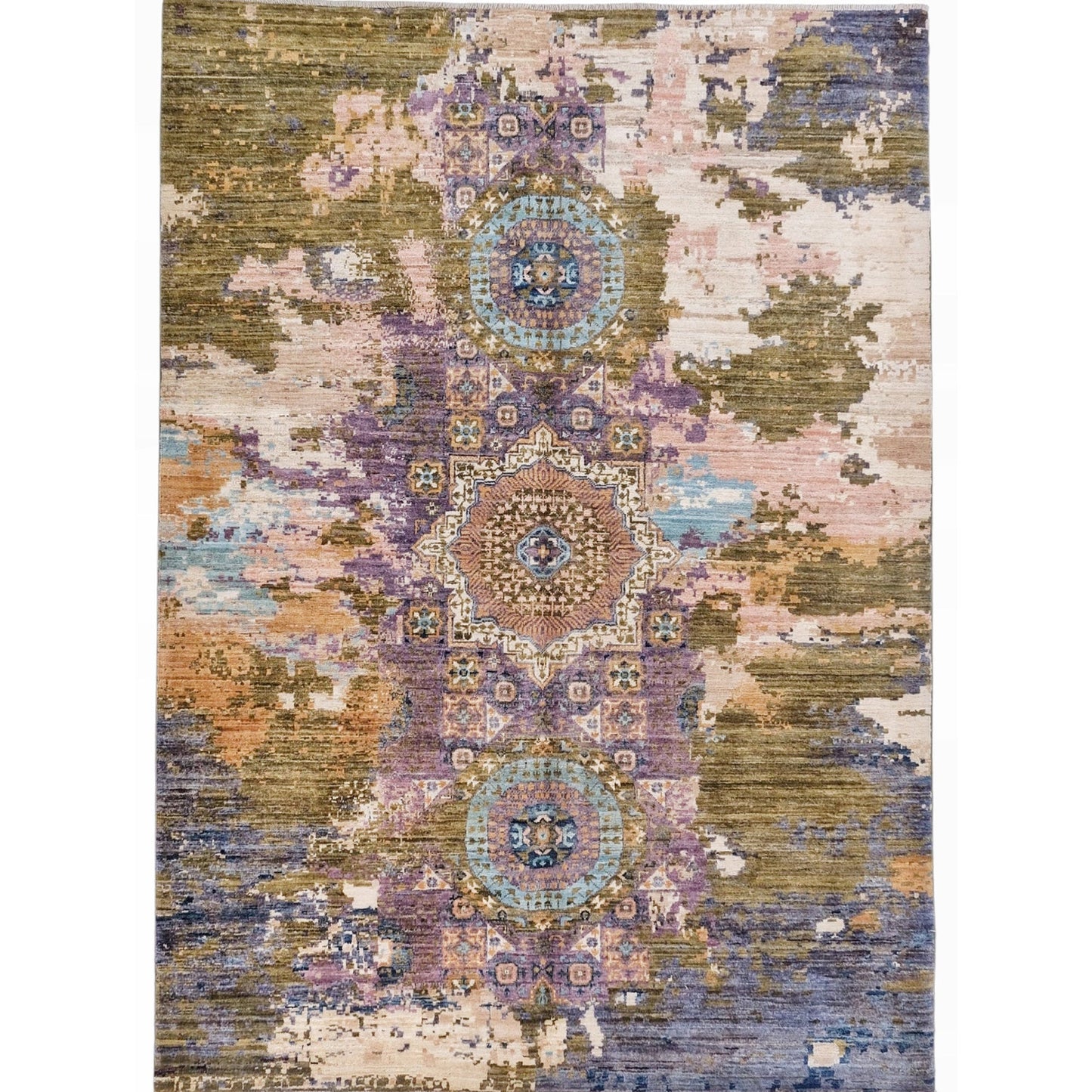 ARYANA ARYAN GREEN / LIGHT BLUE 4'10" X 6'10"