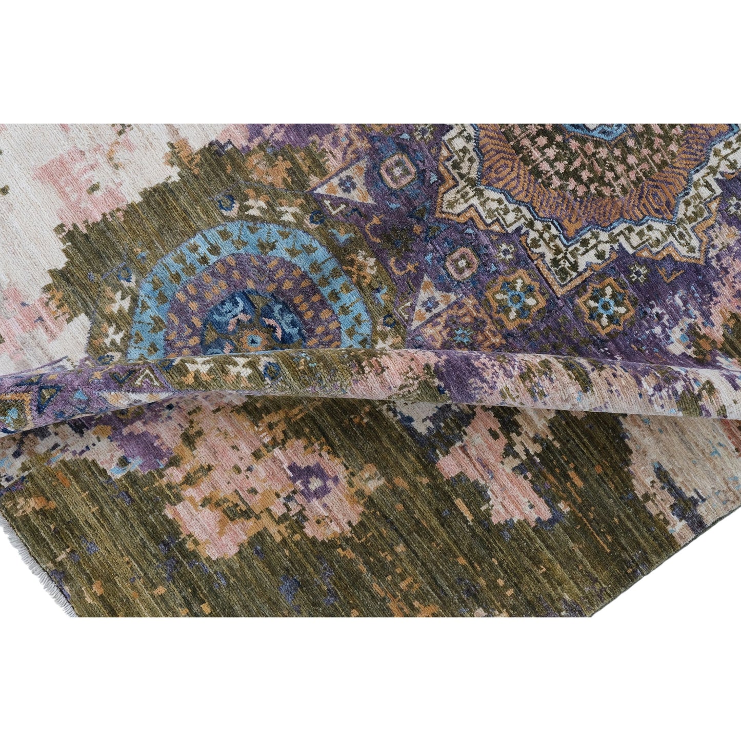 ARYANA ARYAN GREEN / LIGHT BLUE 4'10" X 6'10"