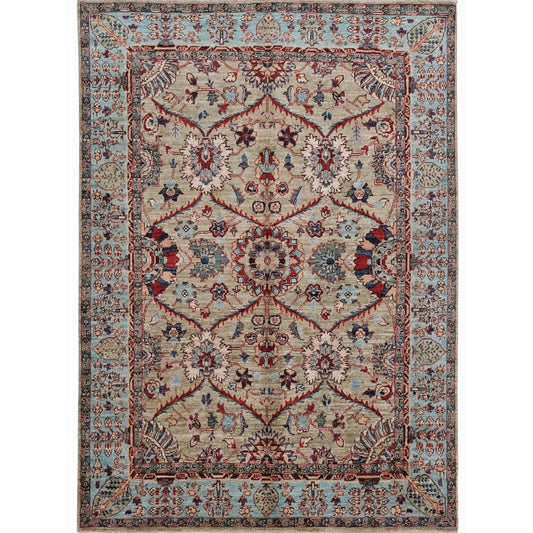 ARYANA ARYAN LIGHT GREEN / LIGHT BLUE 4'11" X 6'6"