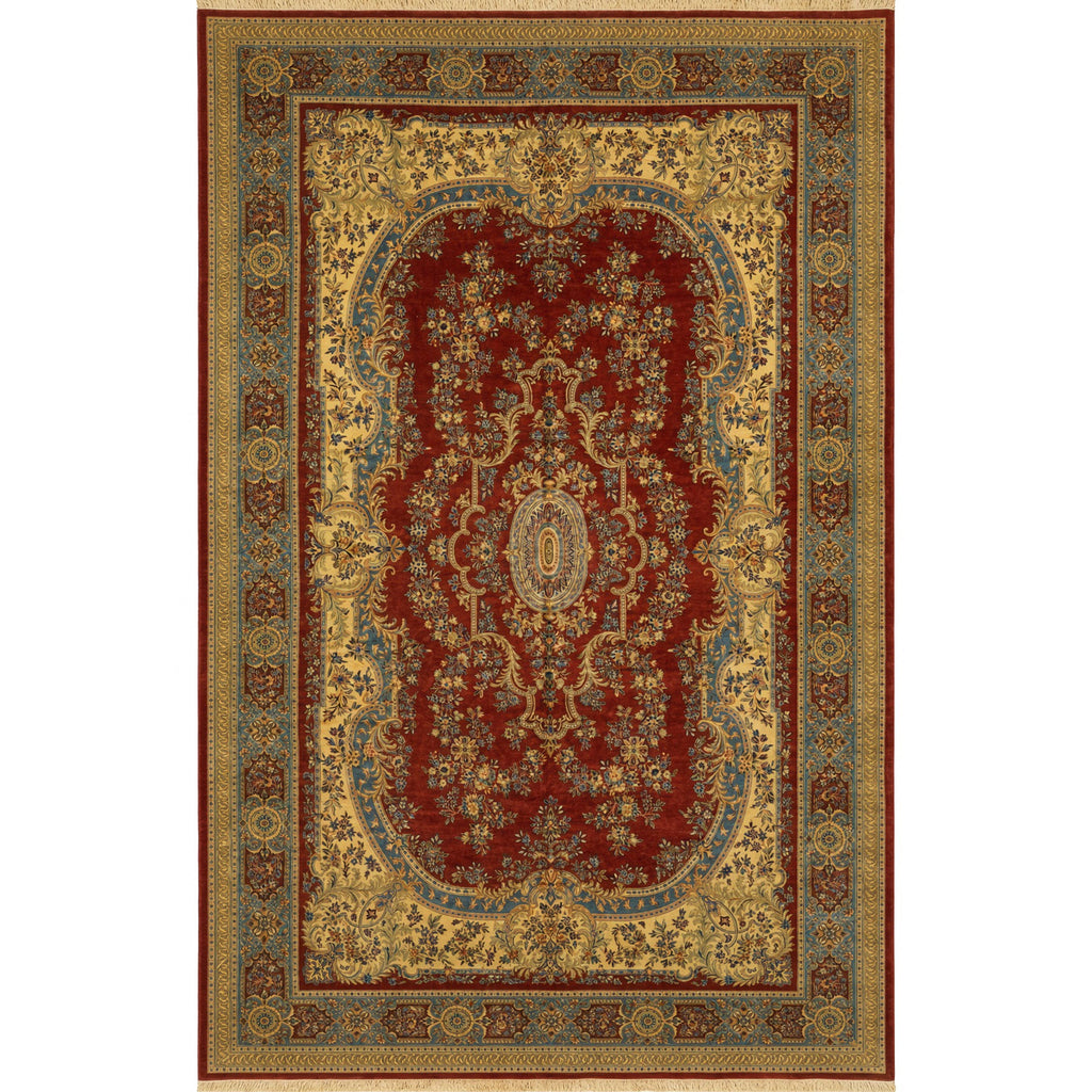 ANTIQUE PERSIAN FINE KIRMAN ROSE / BLUE 11'7" X 20'3"