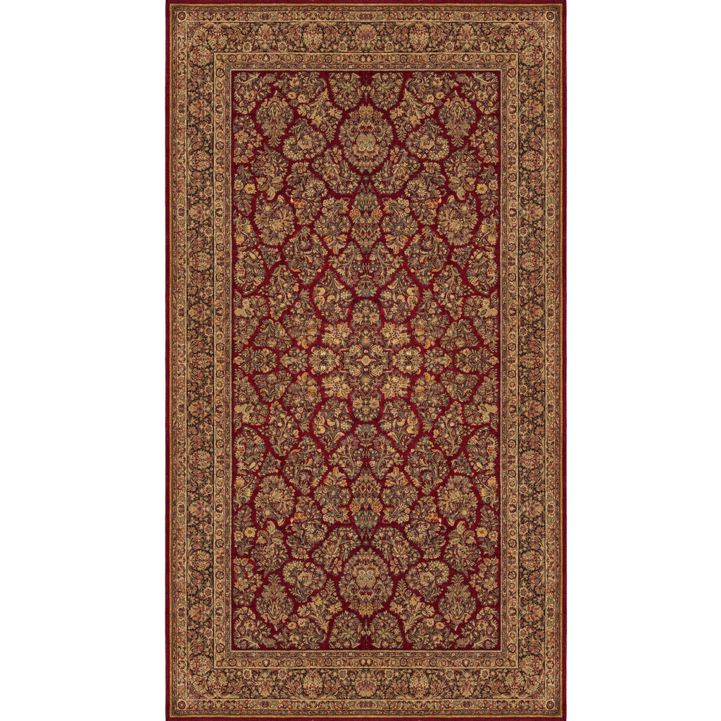 ANTIQUE PERSIAN FINE SAROUK RED / NAVY  10' X 19'10"