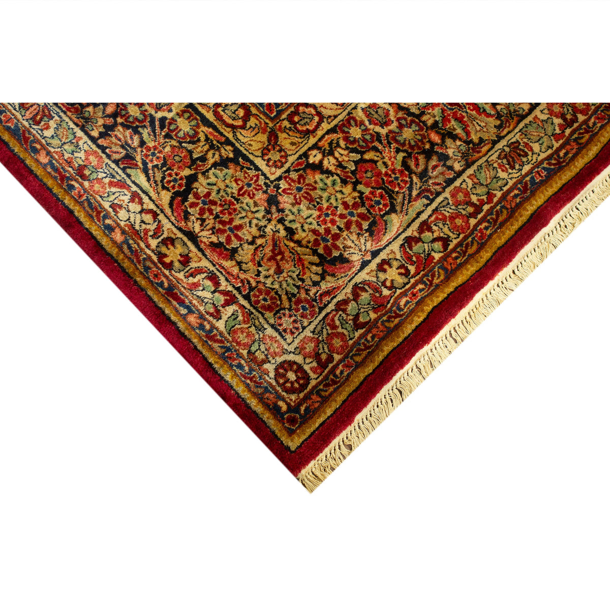 ANTIQUE PERSIAN FINE SAROUK RED / NAVY  10' X 19'10"