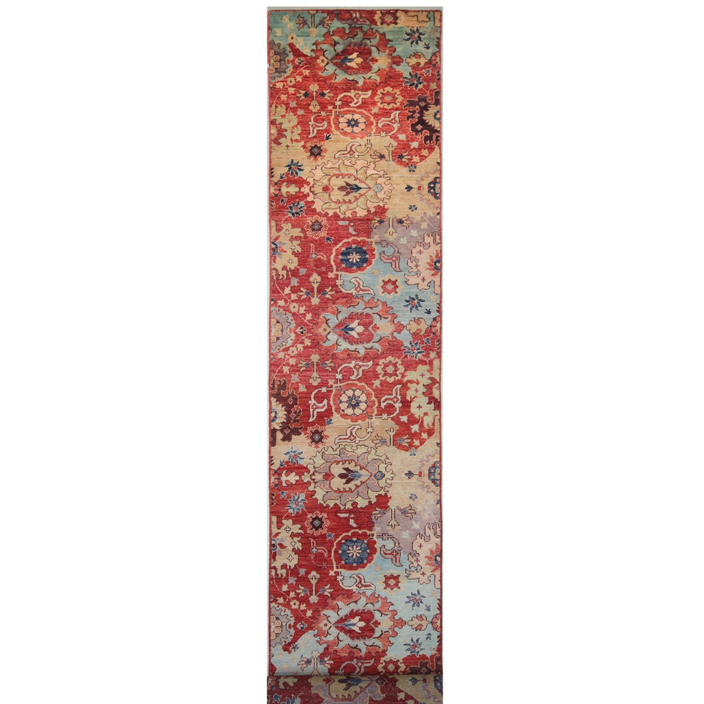 ARYANA ARYAN LIGHT BLUE / RED 2'6" X 22'6"