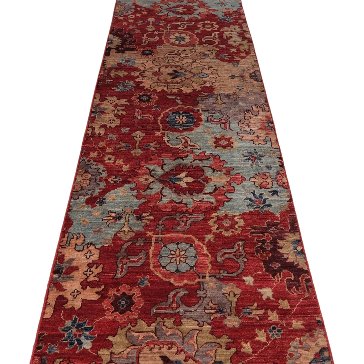 ARYANA ARYAN LIGHT BLUE / RED 2'6" X 22'6"