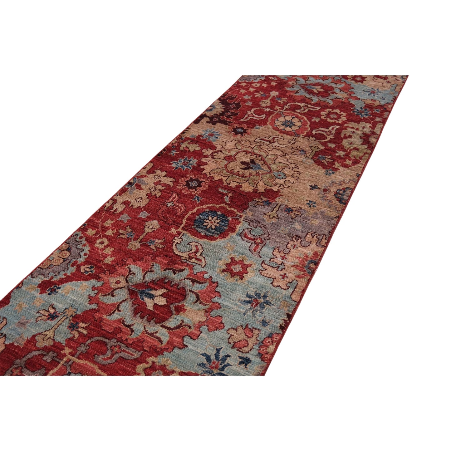 ARYANA ARYAN LIGHT BLUE / RED 2'6" X 22'6"