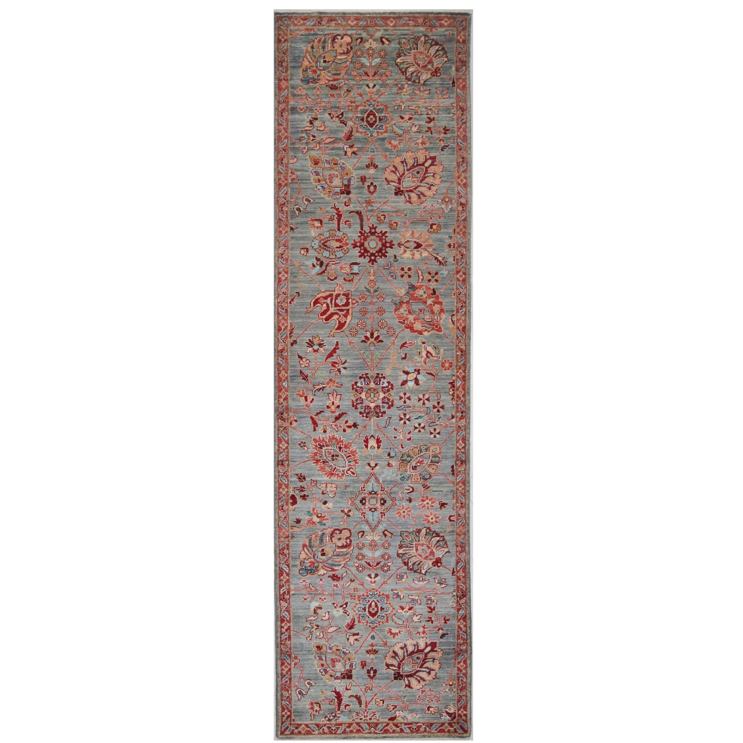 ARYANA ARYAN LIGHT BLUE / RED 2'8" X 9'10"