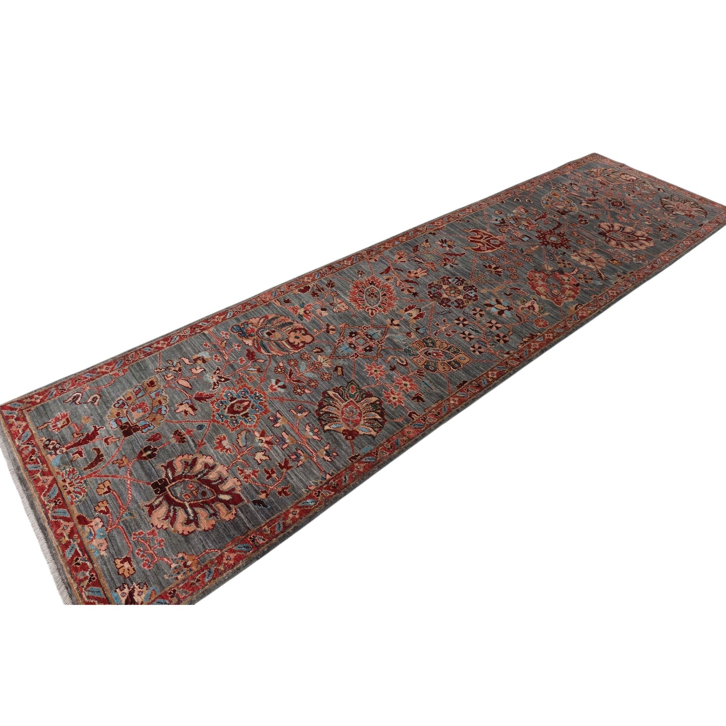 ARYANA ARYAN LIGHT BLUE / RED 2'8" X 9'10"