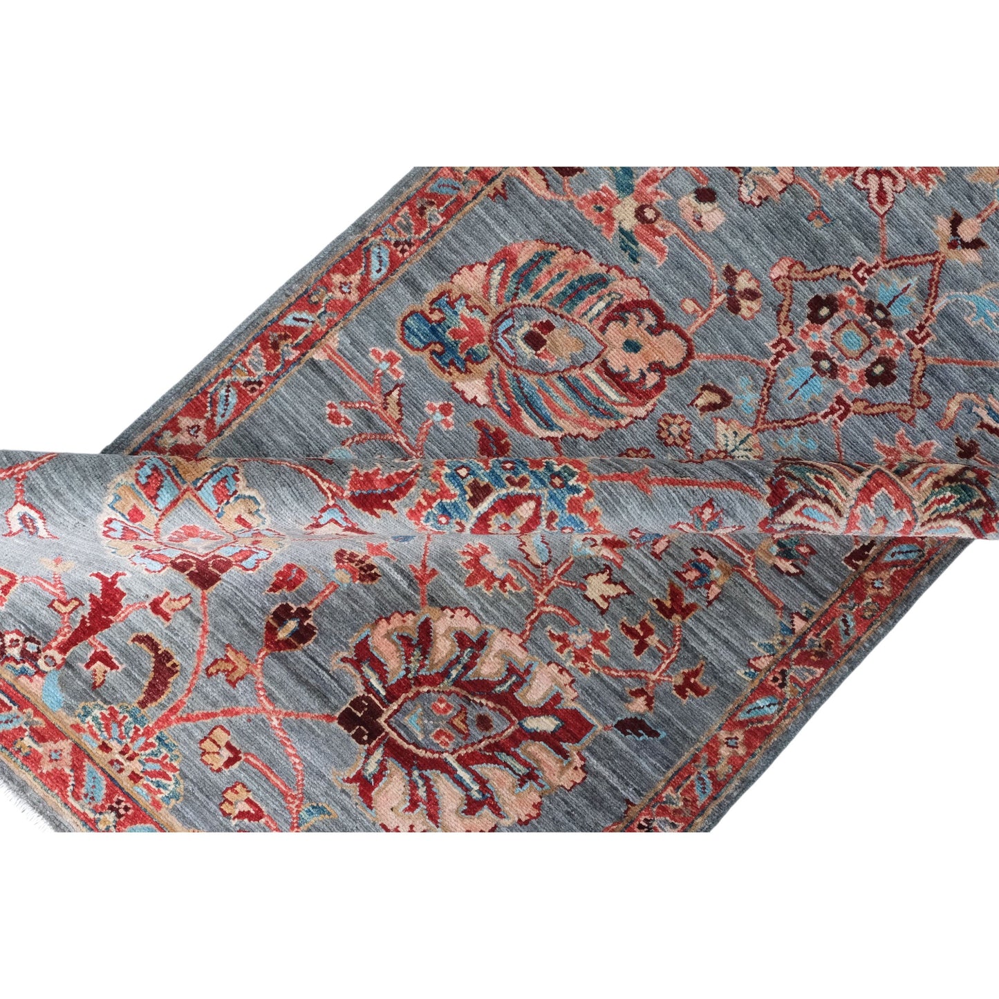 ARYANA ARYAN LIGHT BLUE / RED 2'8" X 9'10"