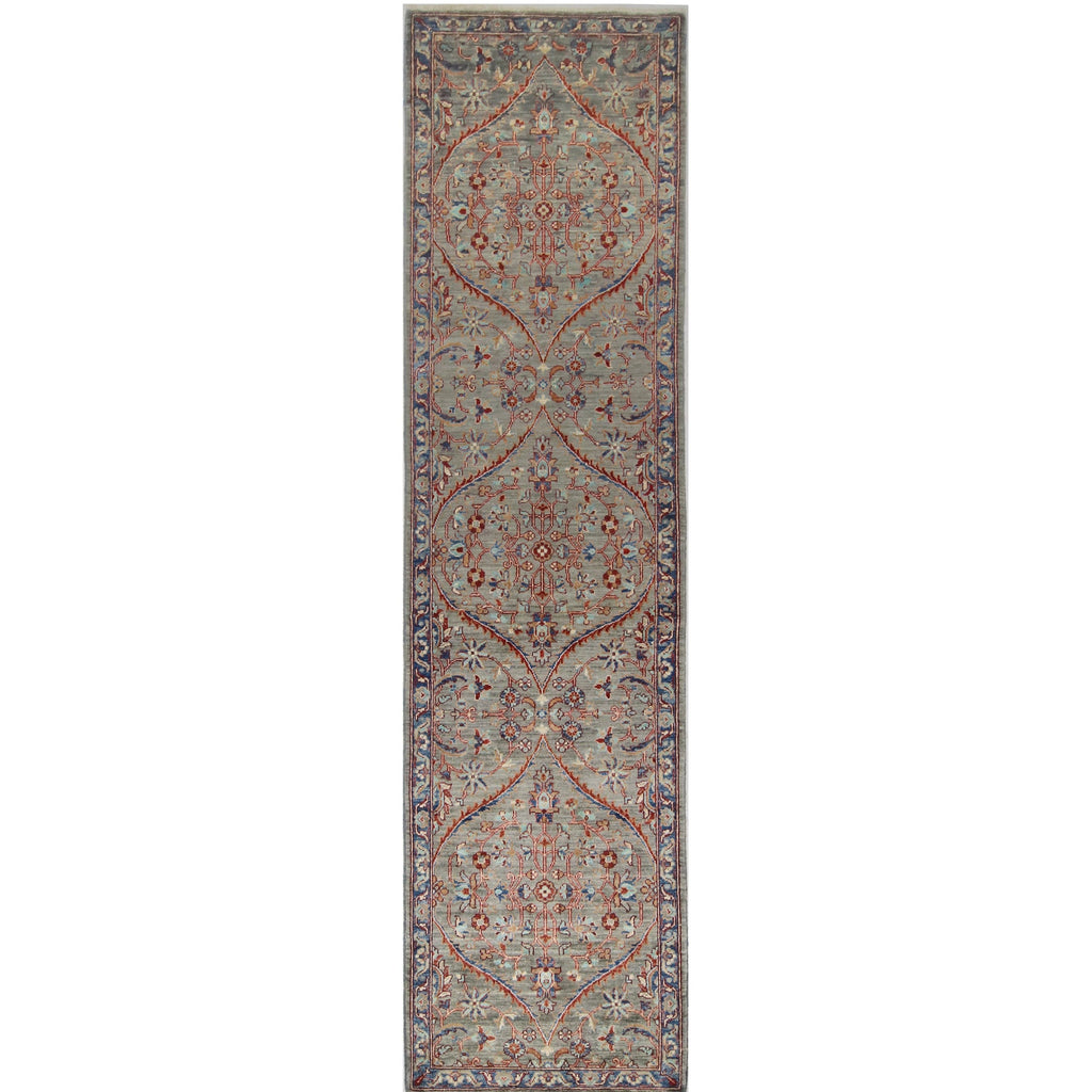 ARYANA ARYAN LIGHT GREEN / NAVY 2'6" X 9'11"