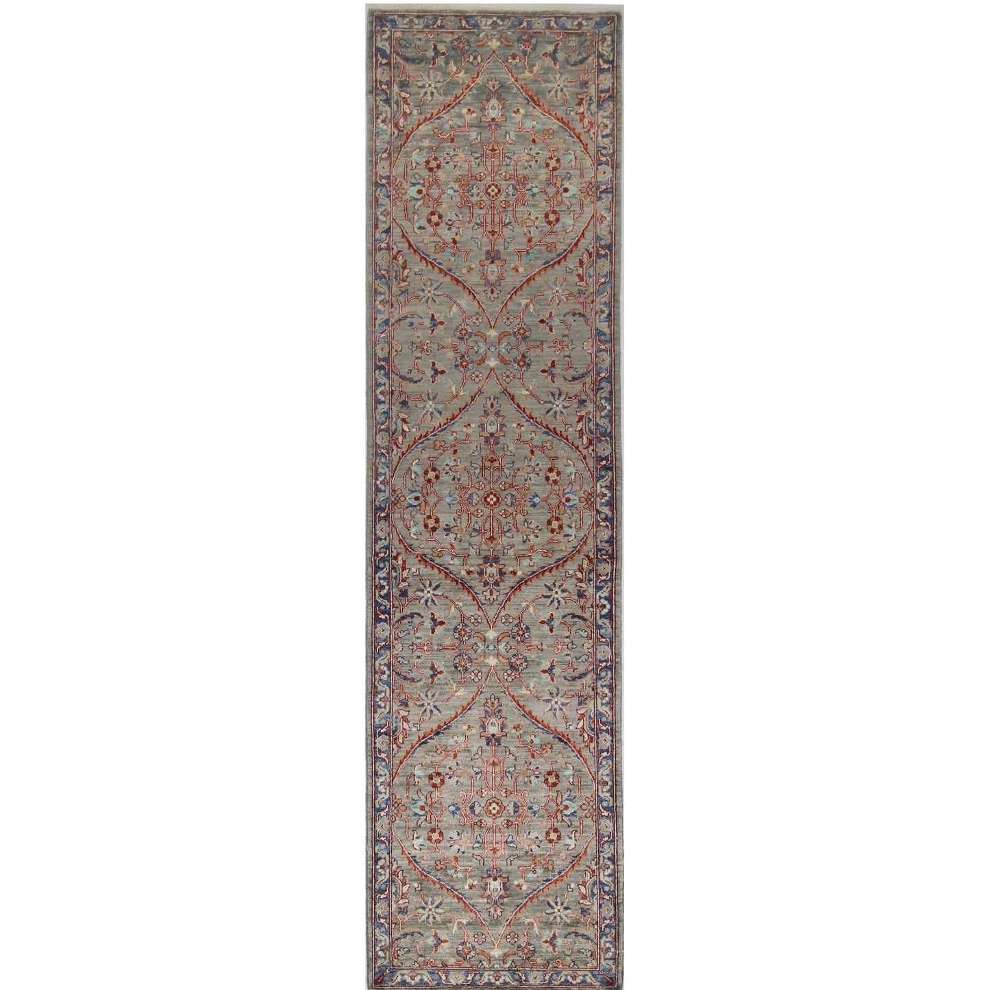 ARYANA ARYAN LIGHT GREEN / NAVY 2'6" X 9'11"