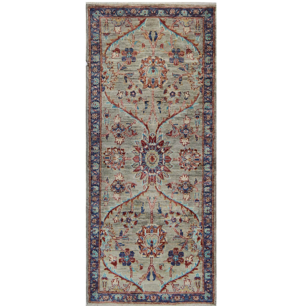 ARYANA ARYAN LIGHT GREEN / NAVY 2' X 4'10"