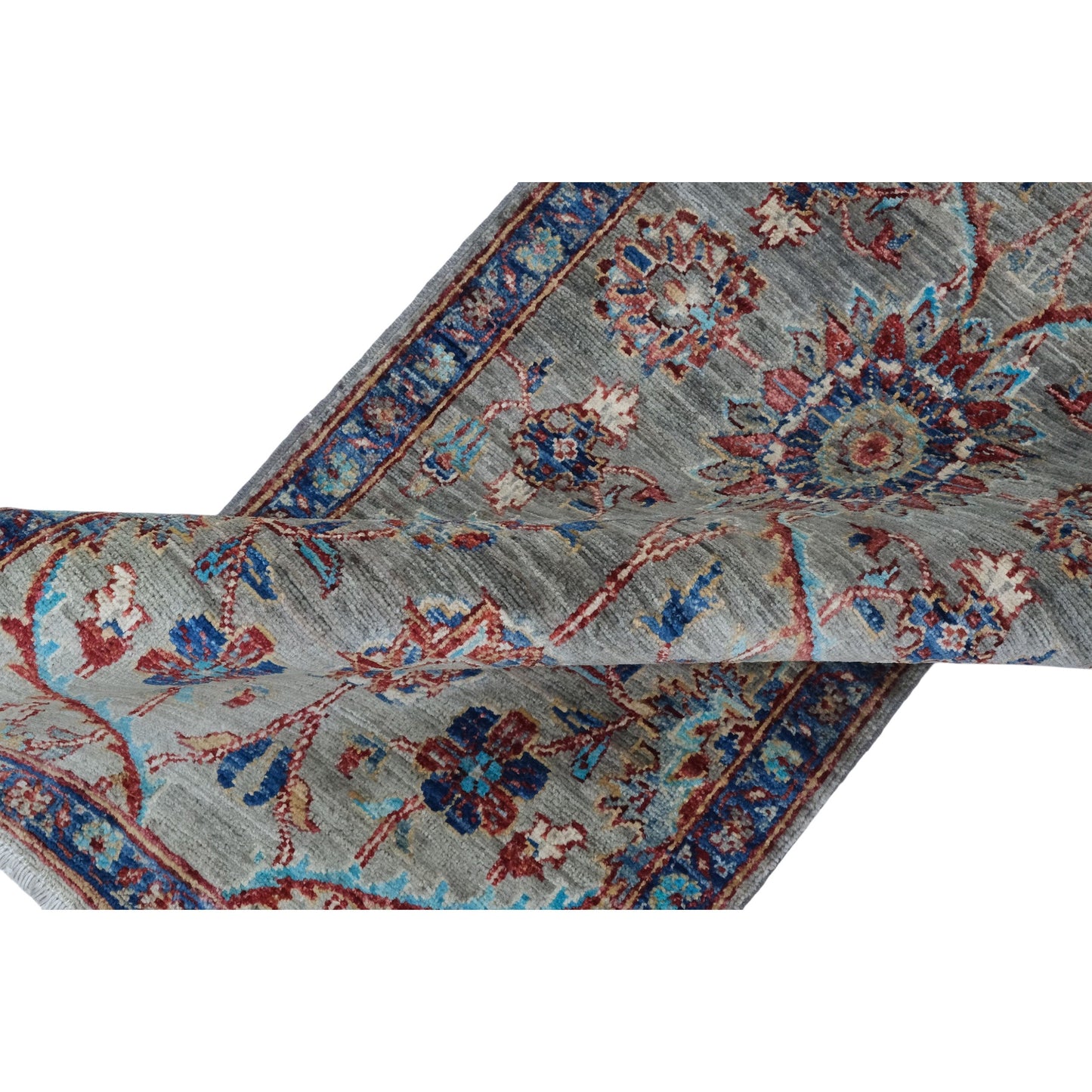 ARYANA ARYAN LIGHT GREEN / NAVY 2' X 4'10"