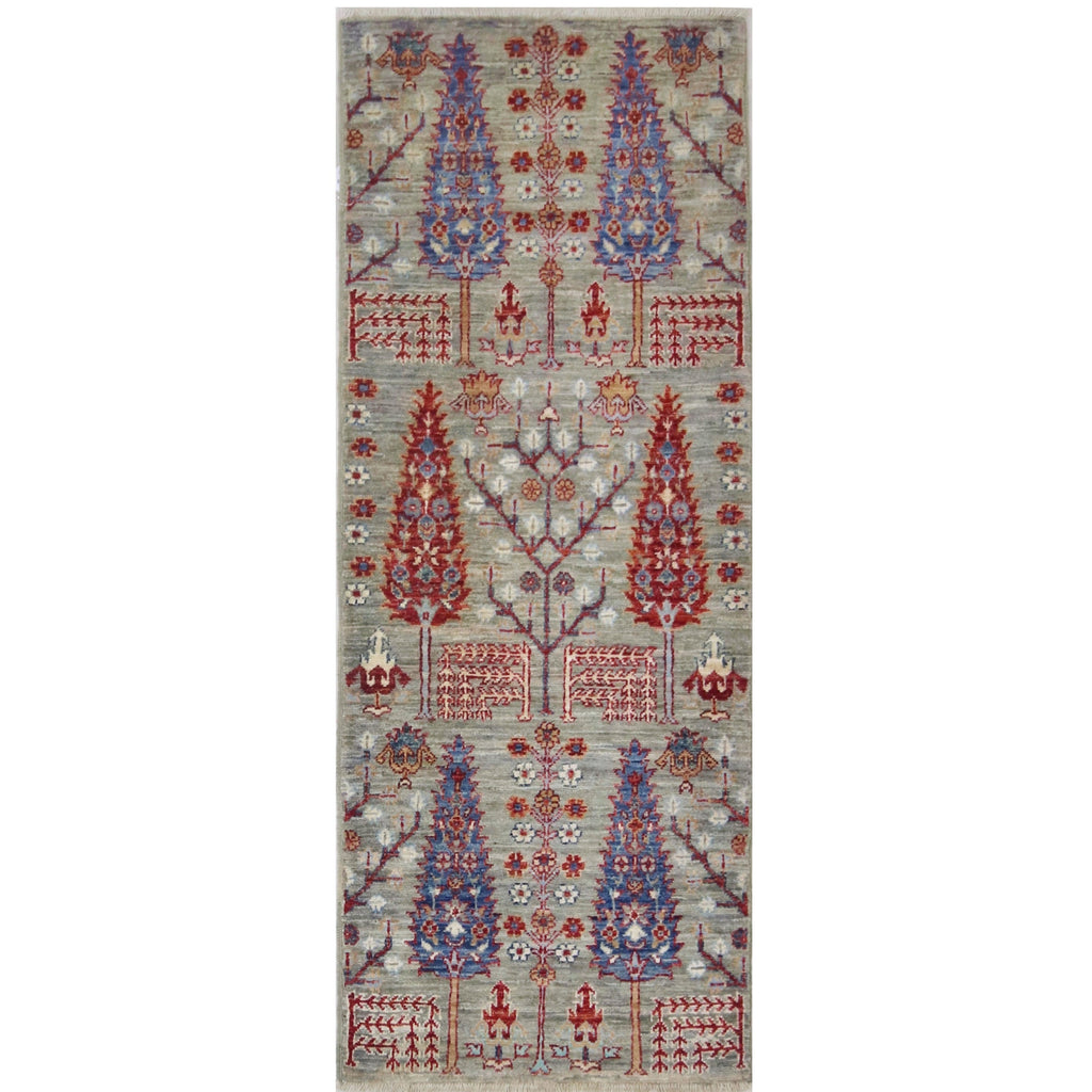 ARYANA ARYAN LIGHT GREEN / NAVY 2' X 5'2"