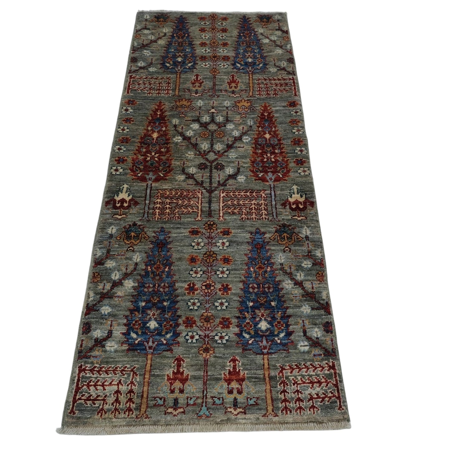 ARYANA ARYAN LIGHT GREEN / NAVY 2' X 5'2"