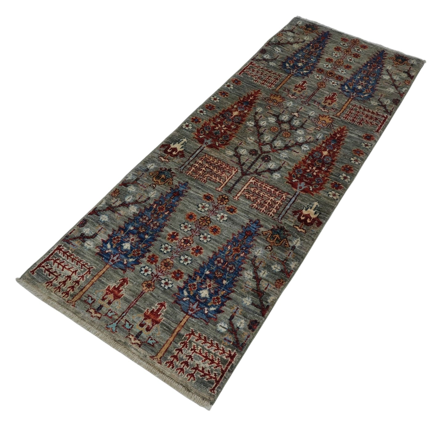 ARYANA ARYAN LIGHT GREEN / NAVY 2' X 5'2"