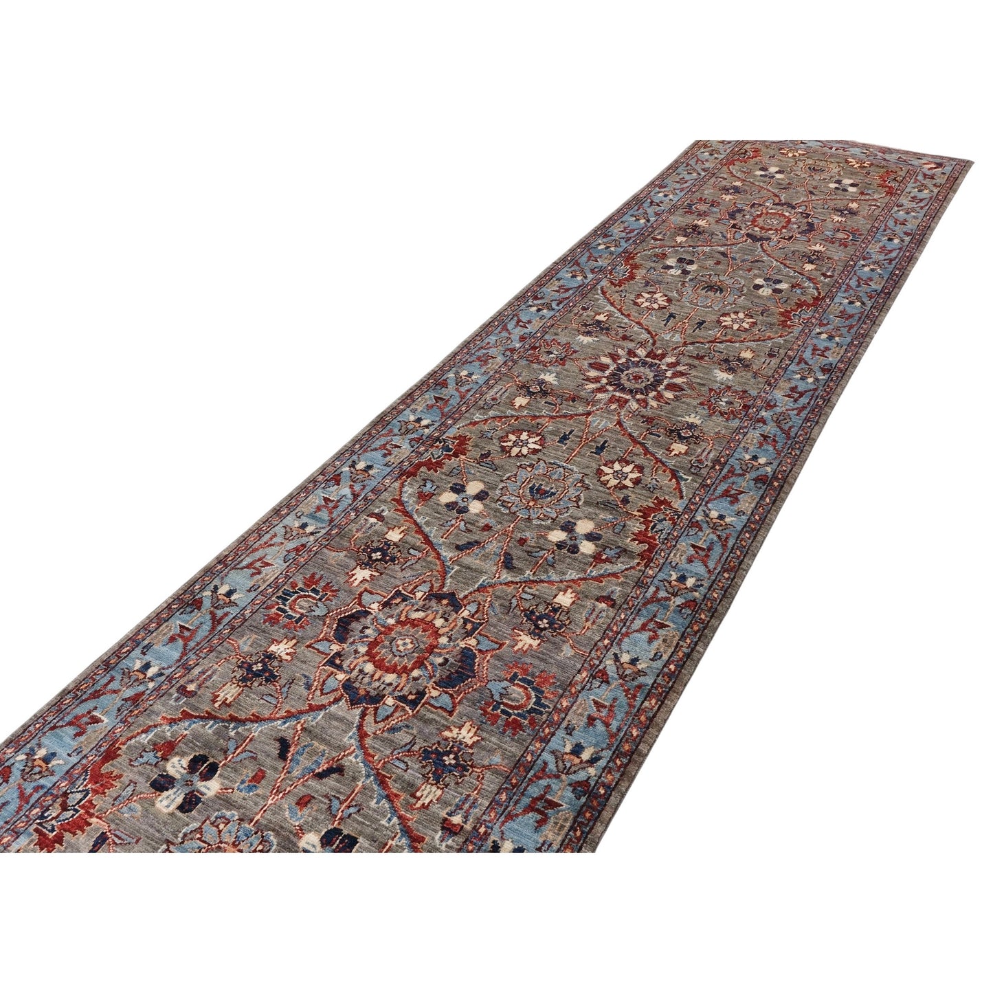 ARYANA ARYAN LIGHT GREEN / LIGHT BLUE 2'7" X 9'10"