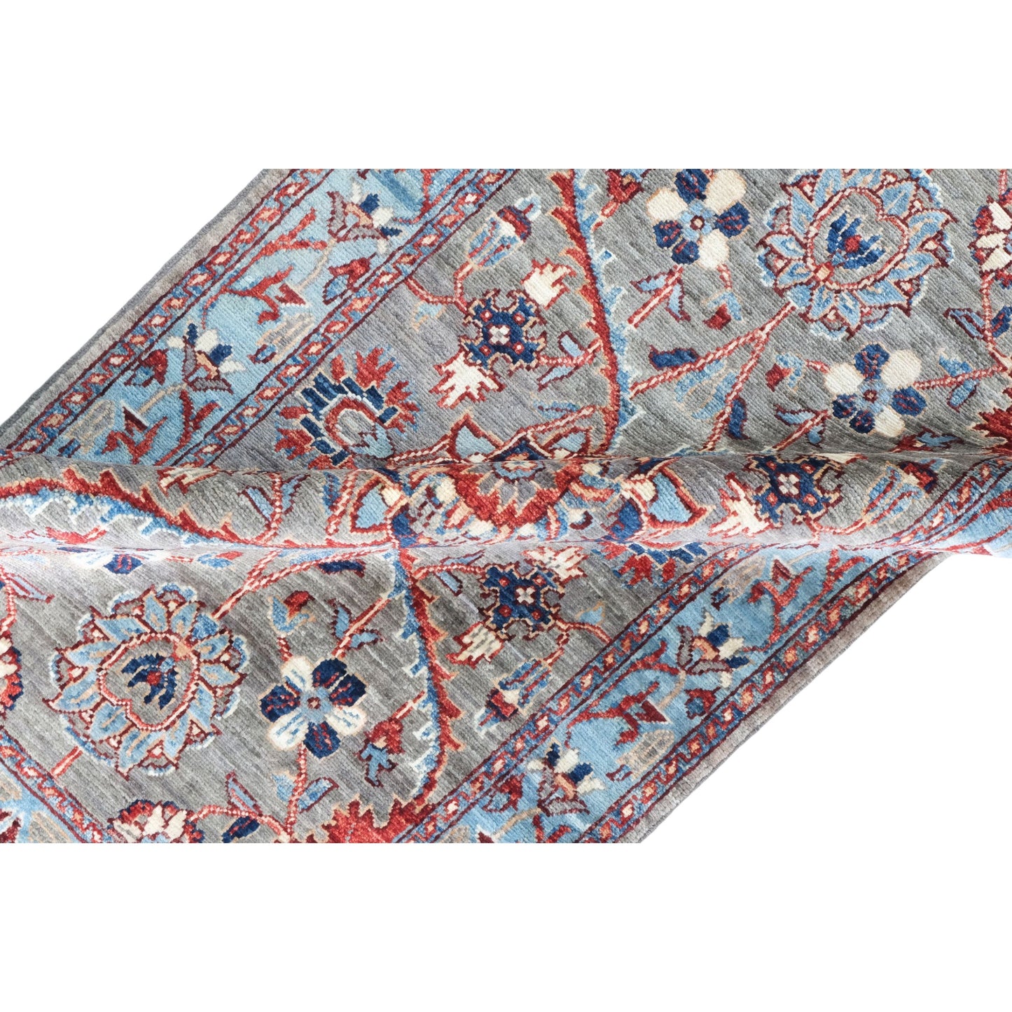 ARYANA ARYAN LIGHT GREEN / LIGHT BLUE 2'7" X 9'10"