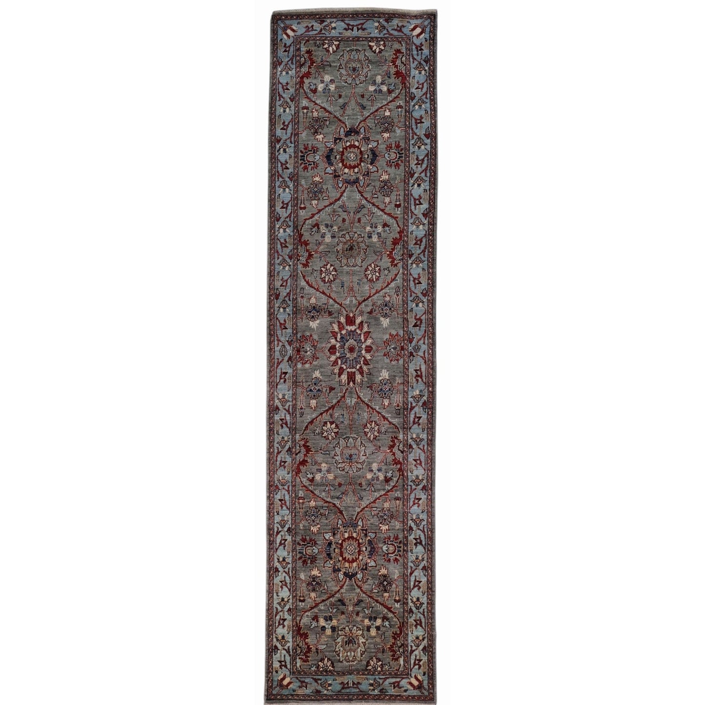 ARYANA ARYAN LIGHT GREEN / LIGHT BLUE 2'7" X 10'2"
